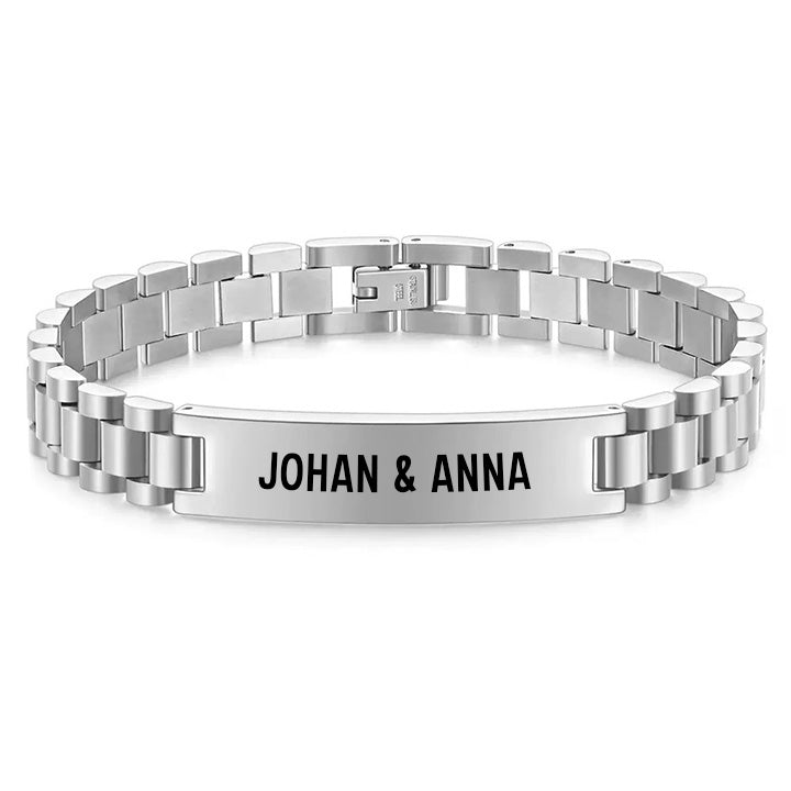 Gliederarmband mit Gravur an meinen lieben Mann - Liebesketten