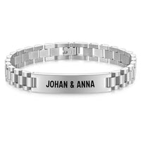 Gliederarmband mit Gravur an meinen lieben Mann