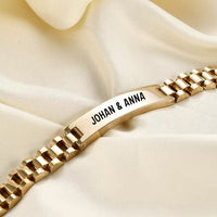 Gliederarmband mit Gravur an meinen lieben Mann
