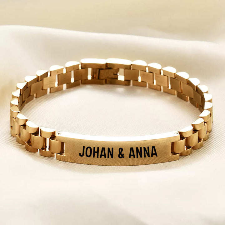 Gliederarmband mit Gravur an meinen lieben Mann - Liebesketten