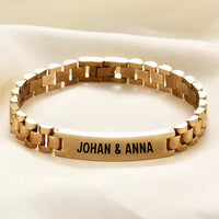 Gliederarmband mit Gravur an meinen lieben Mann