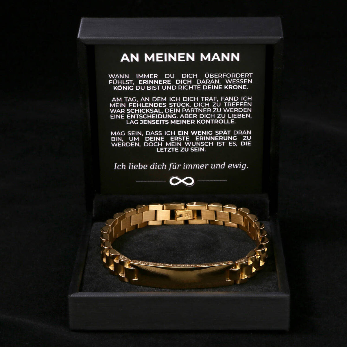 Gliederarmband mit Gravur an meinen lieben Mann - Liebesketten