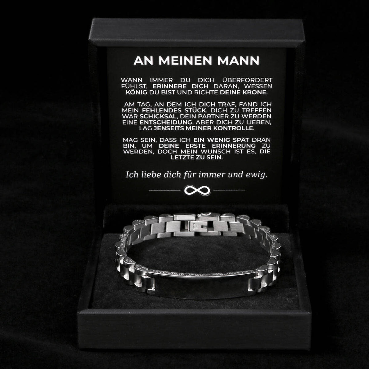 Gliederarmband mit Gravur an meinen lieben Mann - Liebesketten