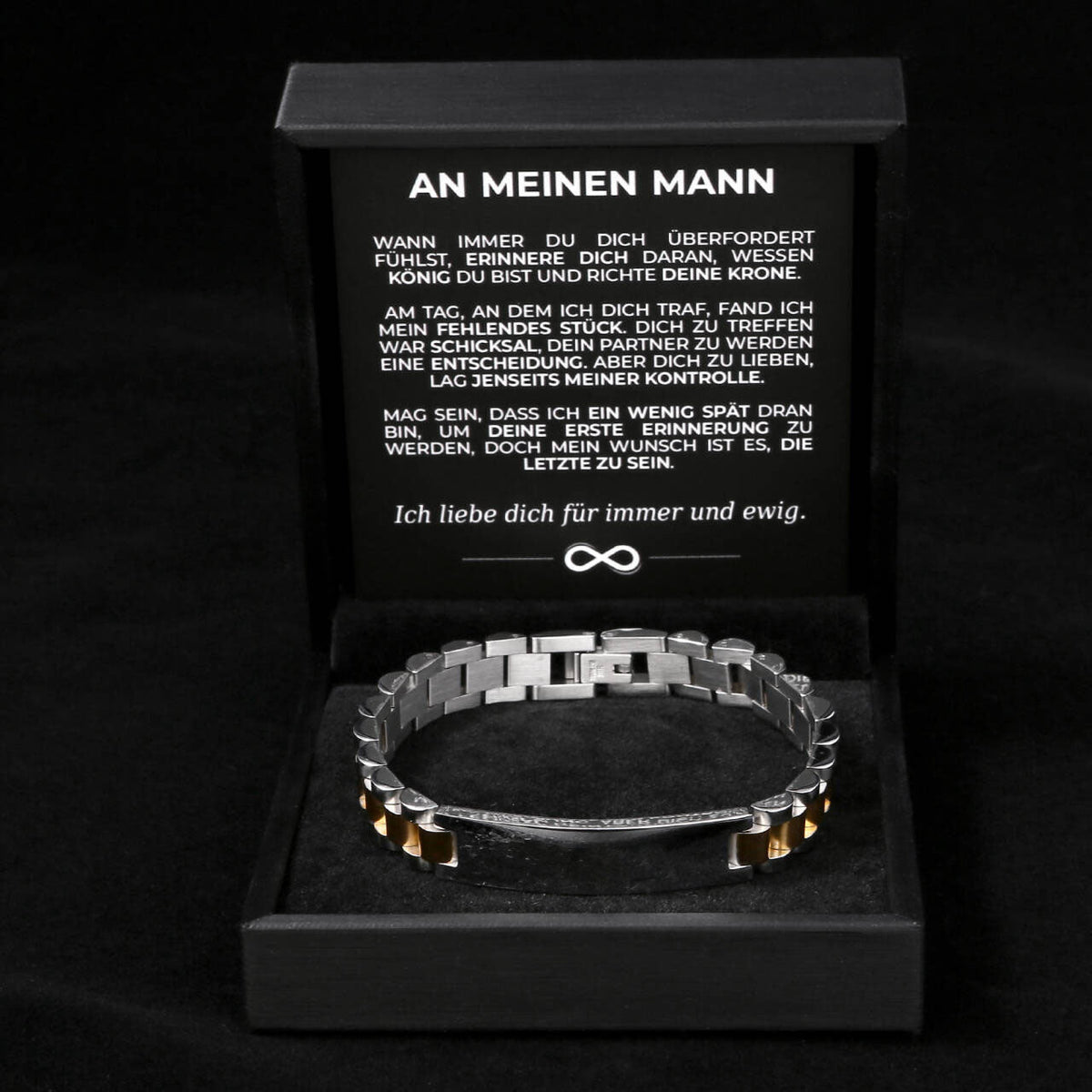 Gliederarmband mit Gravur an meinen lieben Mann - Liebesketten