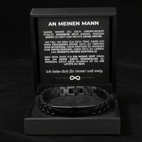 Gliederarmband mit Gravur an meinen lieben Mann