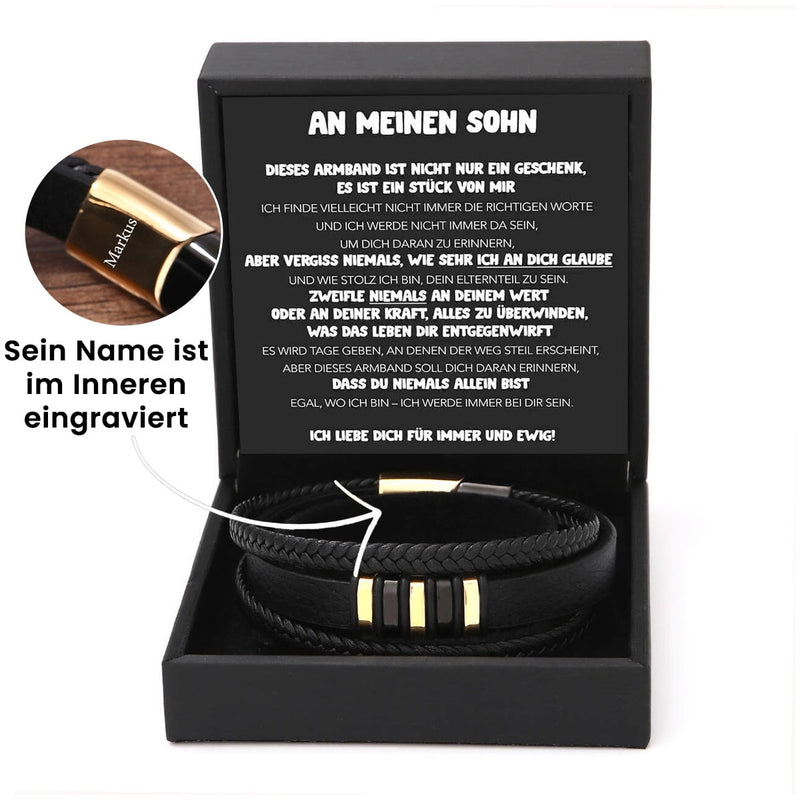 Gliederarmband mit Gravur an meinen lieben Sohn