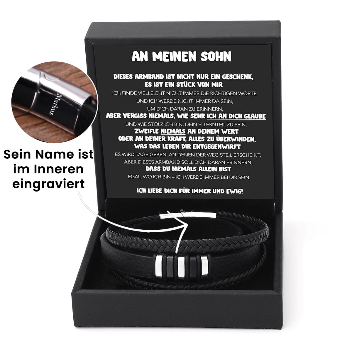 Gliederarmband mit Gravur an meinen lieben Sohn - Liebesketten