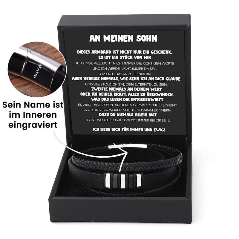 Gliederarmband mit Gravur an meinen lieben Sohn
