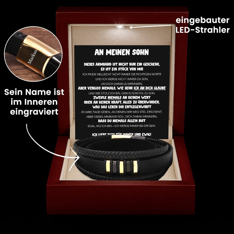 Gliederarmband mit Gravur an meinen lieben Sohn