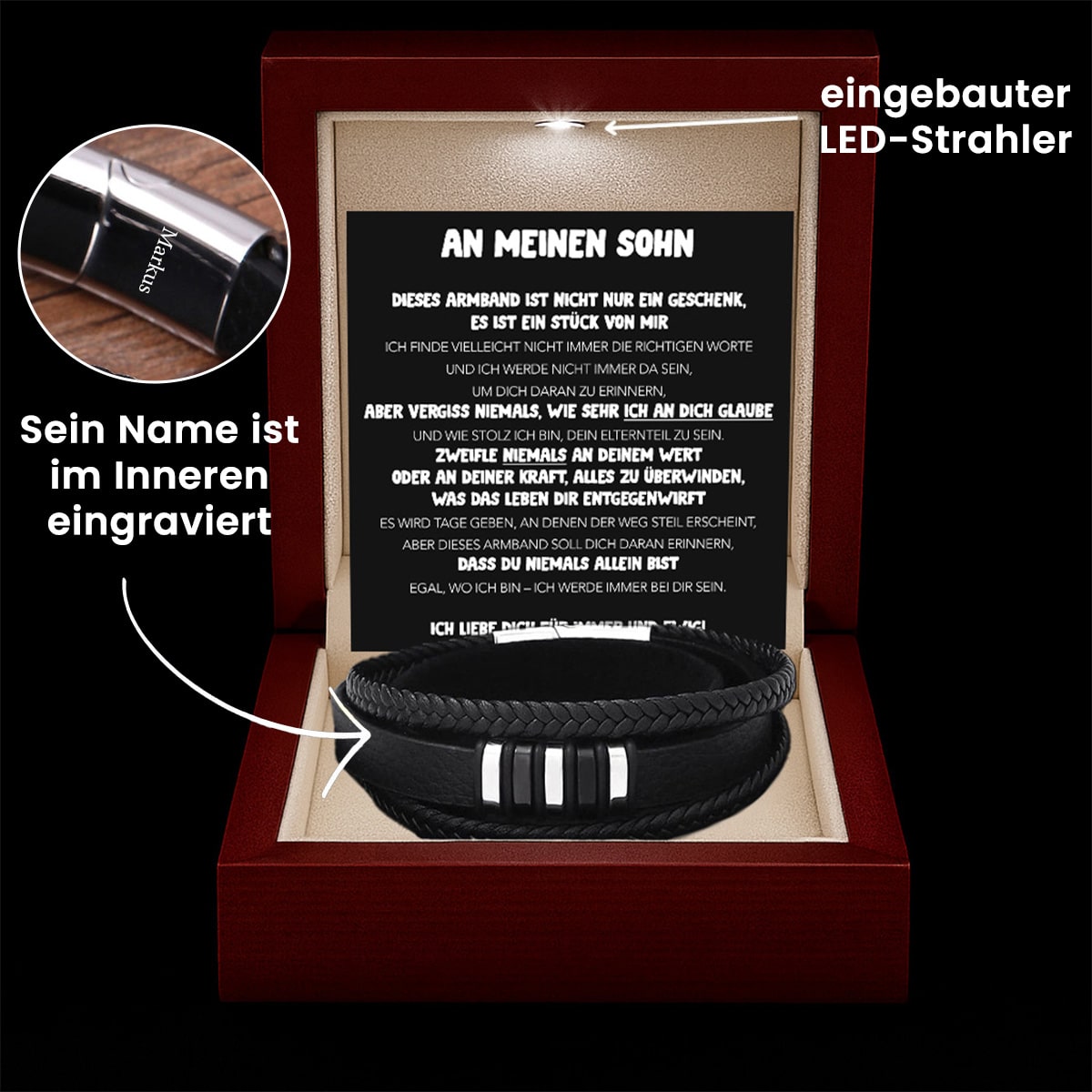 Gliederarmband mit Gravur an meinen lieben Sohn - Liebesketten