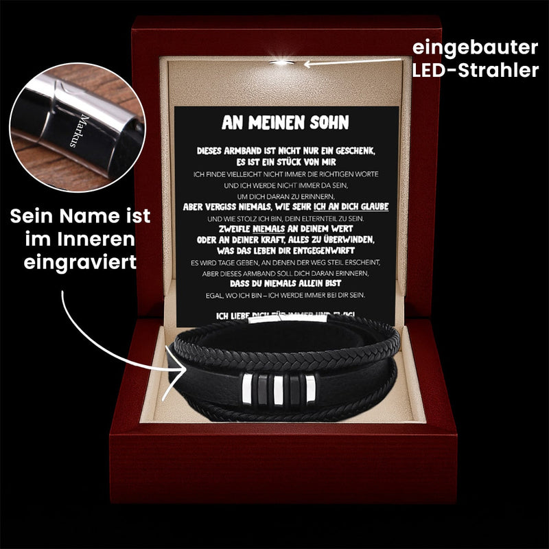 Gliederarmband mit Gravur an meinen lieben Sohn