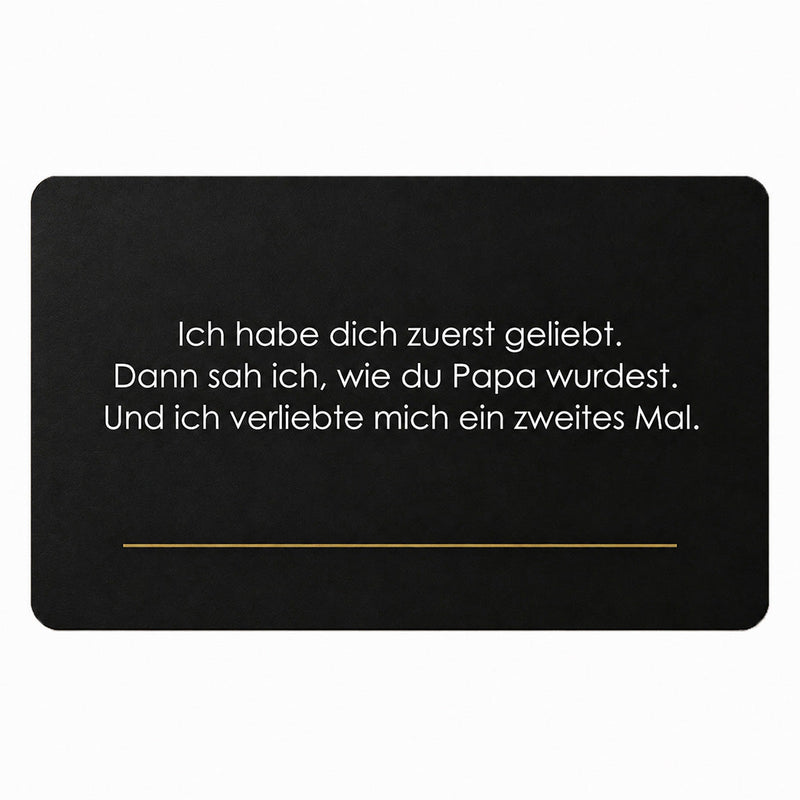 Gravierte Metallkarte mit Namen für die Brieftasche