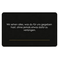 Gravierte Metallkarte mit Namen für die Brieftasche