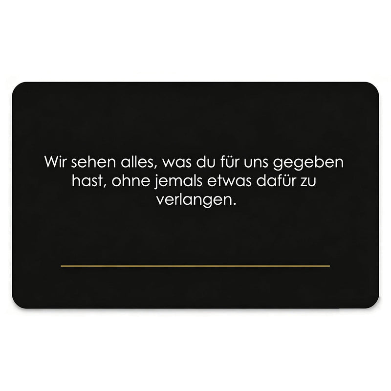 Gravierte Metallkarte mit Namen für die Brieftasche