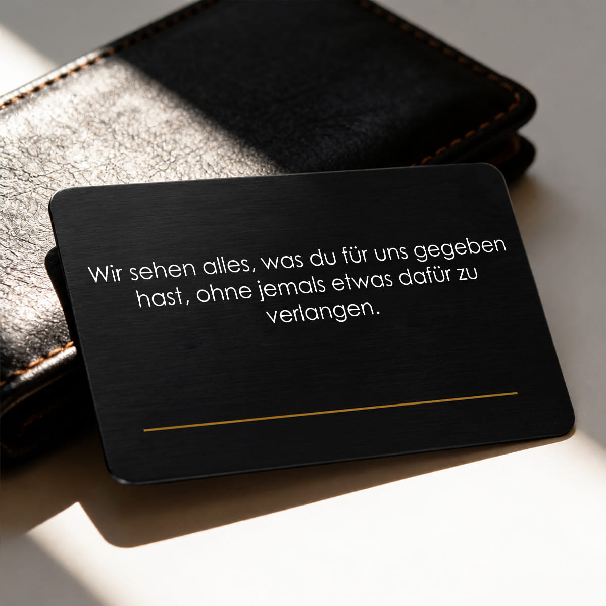 Gravierte Metallkarte mit Namen für die Brieftasche - Liebesketten