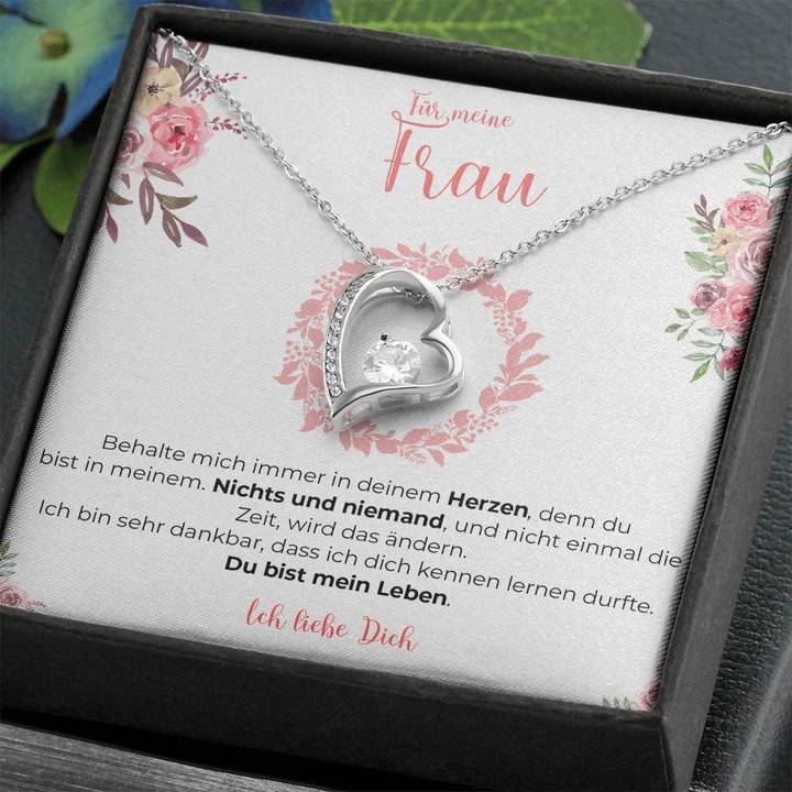 Halskette mit besonderer Karte an meine liebe Frau