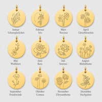 Halskette mit deiner Geburtsblume und Namensgravur