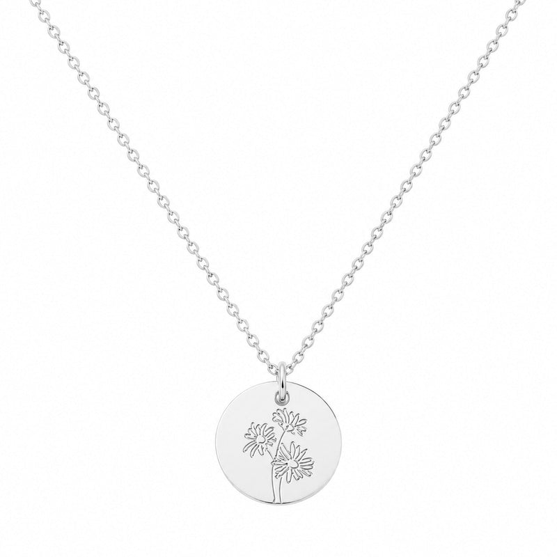 Halskette mit deiner Geburtsblume und Namensgravur