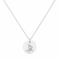 Halskette mit deiner Geburtsblume und Namensgravur