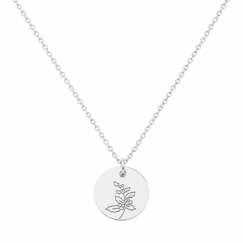 Halskette mit deiner Geburtsblume und Namensgravur