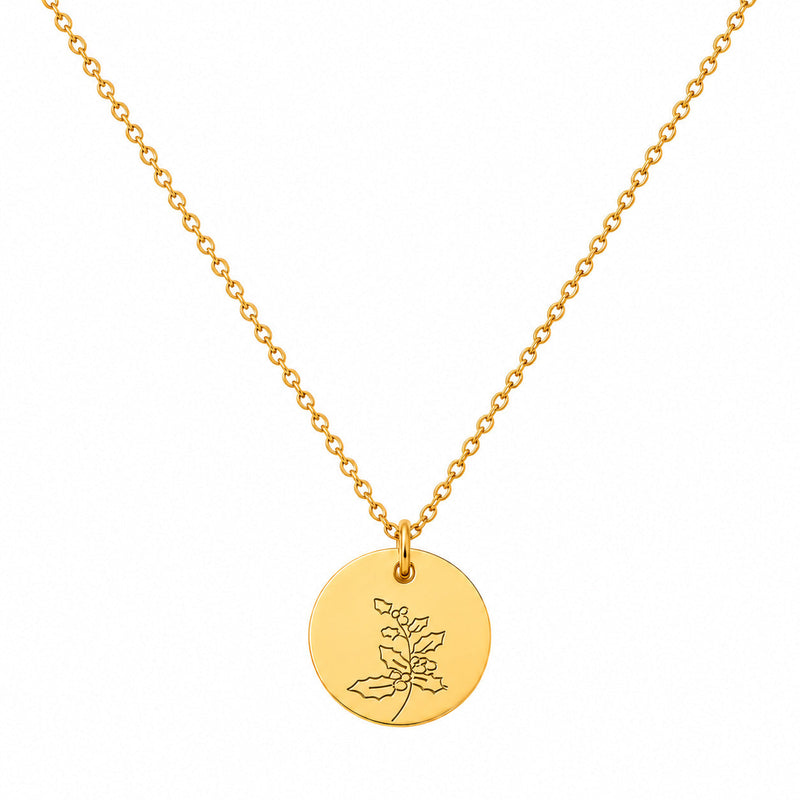 Halskette mit deiner Geburtsblume und Namensgravur