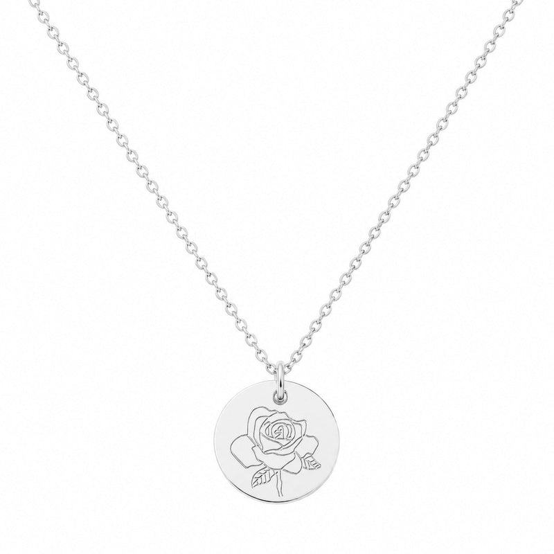 Halskette mit deiner Geburtsblume und Namensgravur