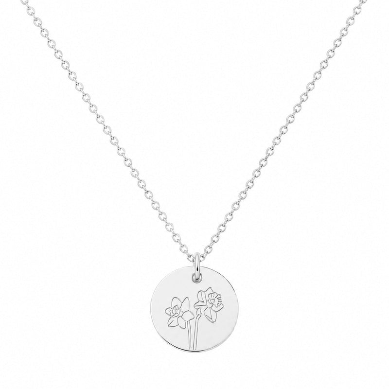 Halskette mit deiner Geburtsblume und Namensgravur