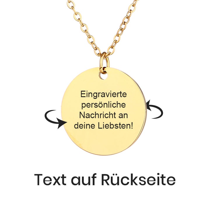 Halskette mit Foto-Gravur auf rundem Anhänger