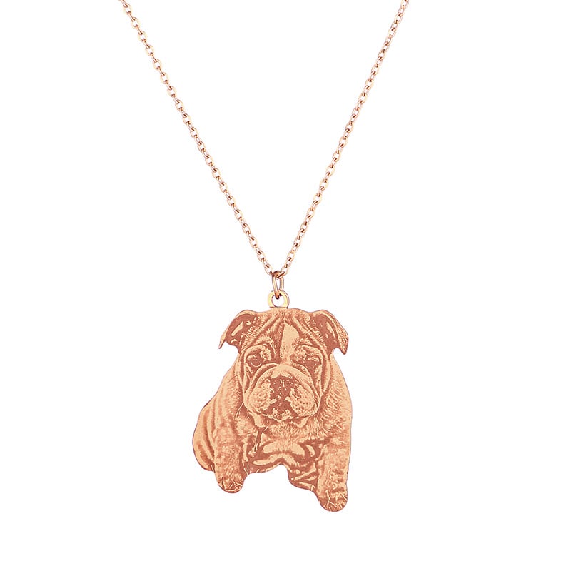 Halskette mit gravierter Silhouette deines Hundes - Liebesketten