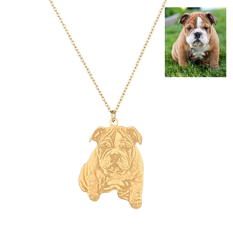 Halskette mit gravierter Silhouette deines Hundes - Liebesketten