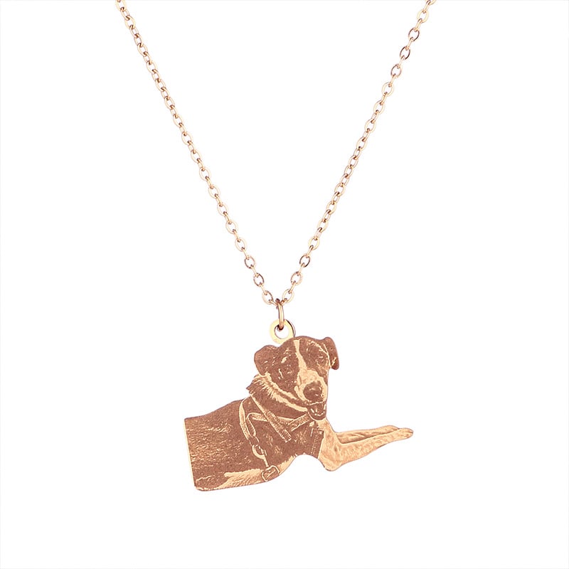 Halskette mit gravierter Silhouette deines Hundes - Liebesketten