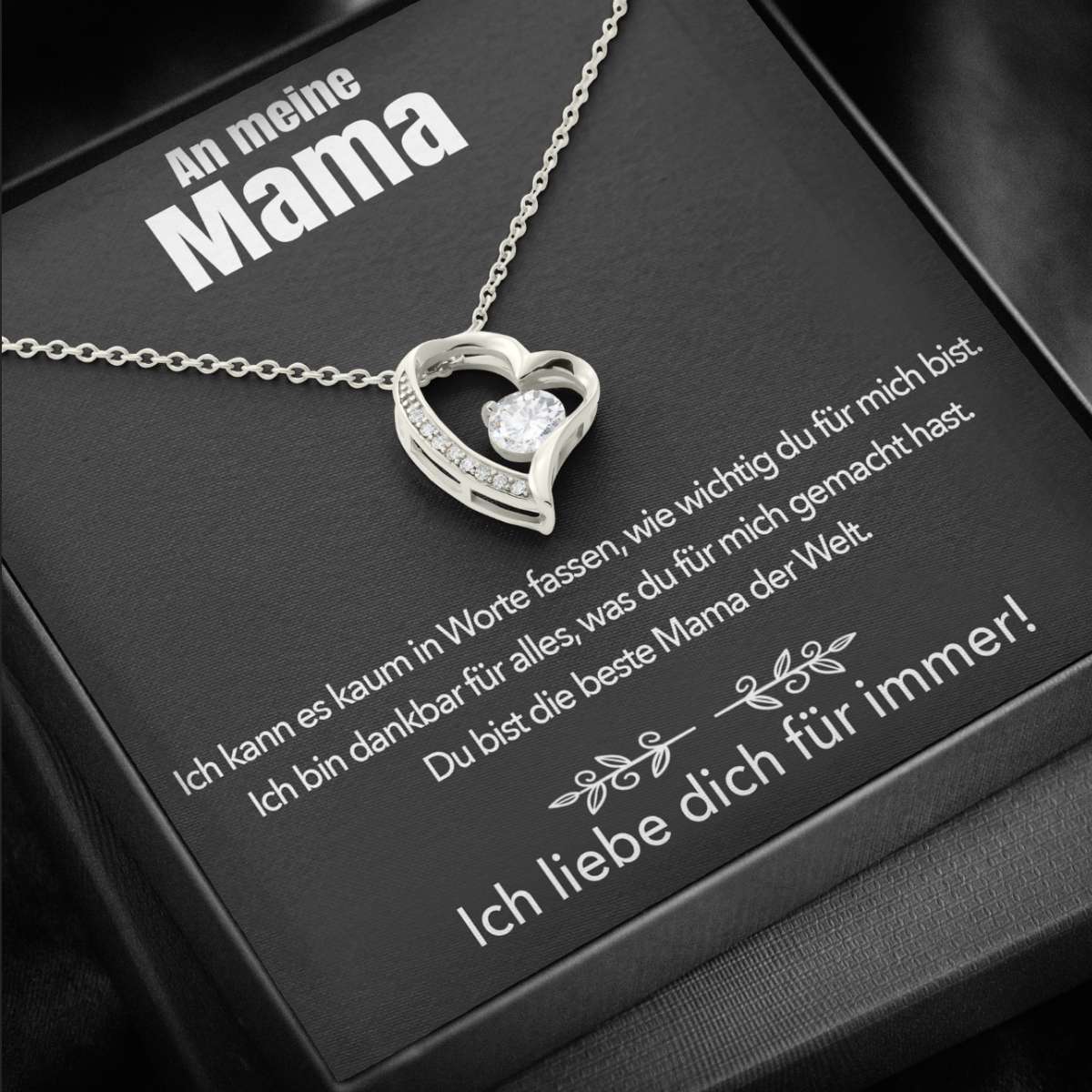 Halskette mit Karte an meine Mama für immer und ewig - Liebesketten