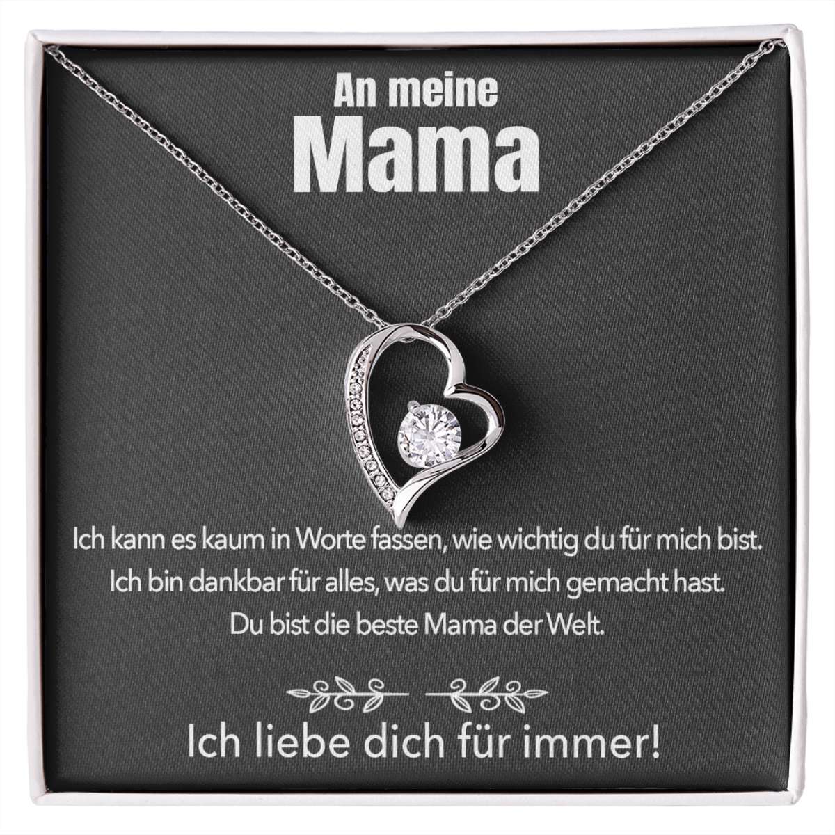Halskette mit Karte an meine Mama für immer und ewig - Liebesketten
