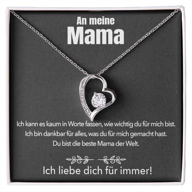Halskette mit Karte an meine Mama für immer und ewig
