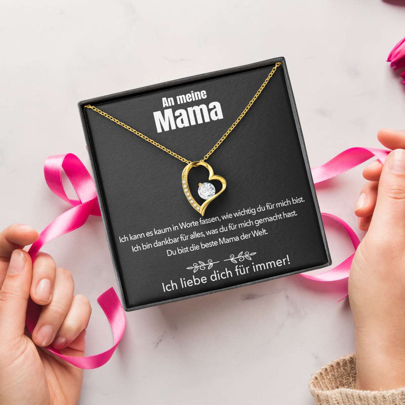 Halskette mit Karte an meine Mama für immer und ewig