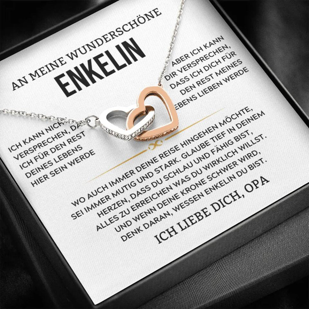 Halskette mit Versprechen-Karte an die Enkelin - Liebesketten
