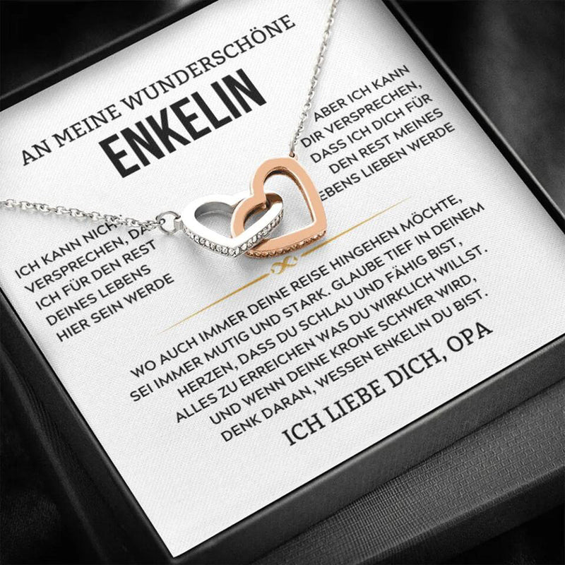 Halskette mit Versprechen-Karte an die Enkelin