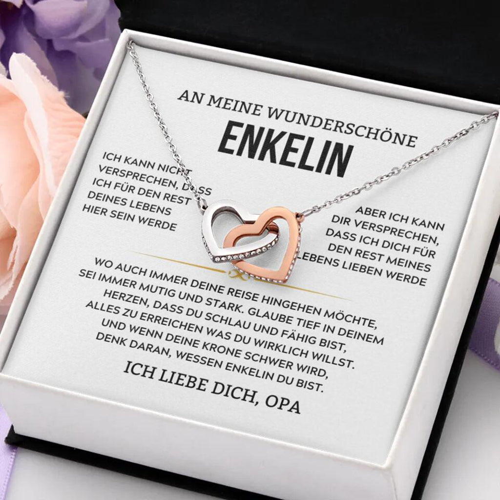 Halskette mit Versprechen-Karte an die Enkelin - Liebesketten
