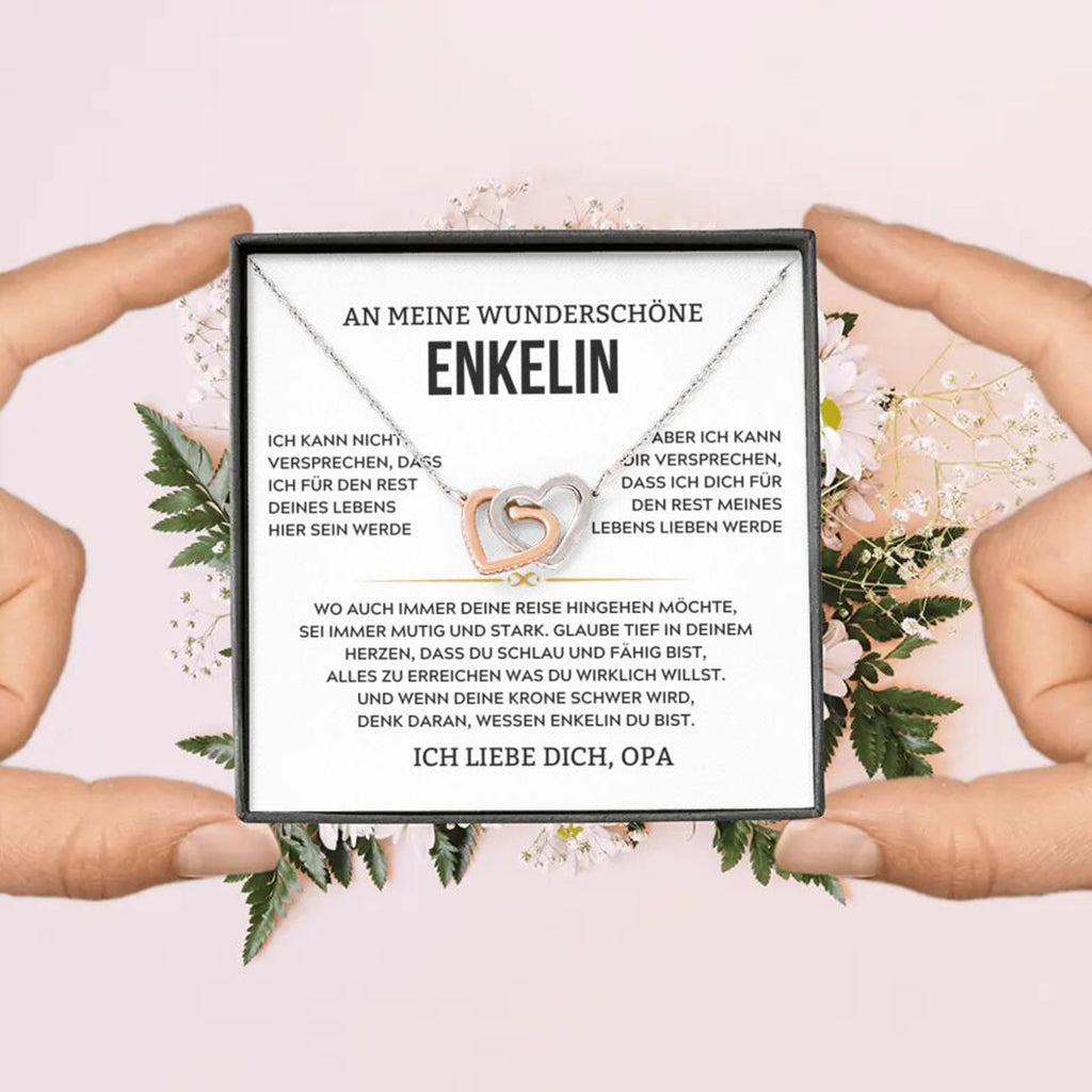 Halskette mit Versprechen-Karte an die Enkelin - Liebesketten