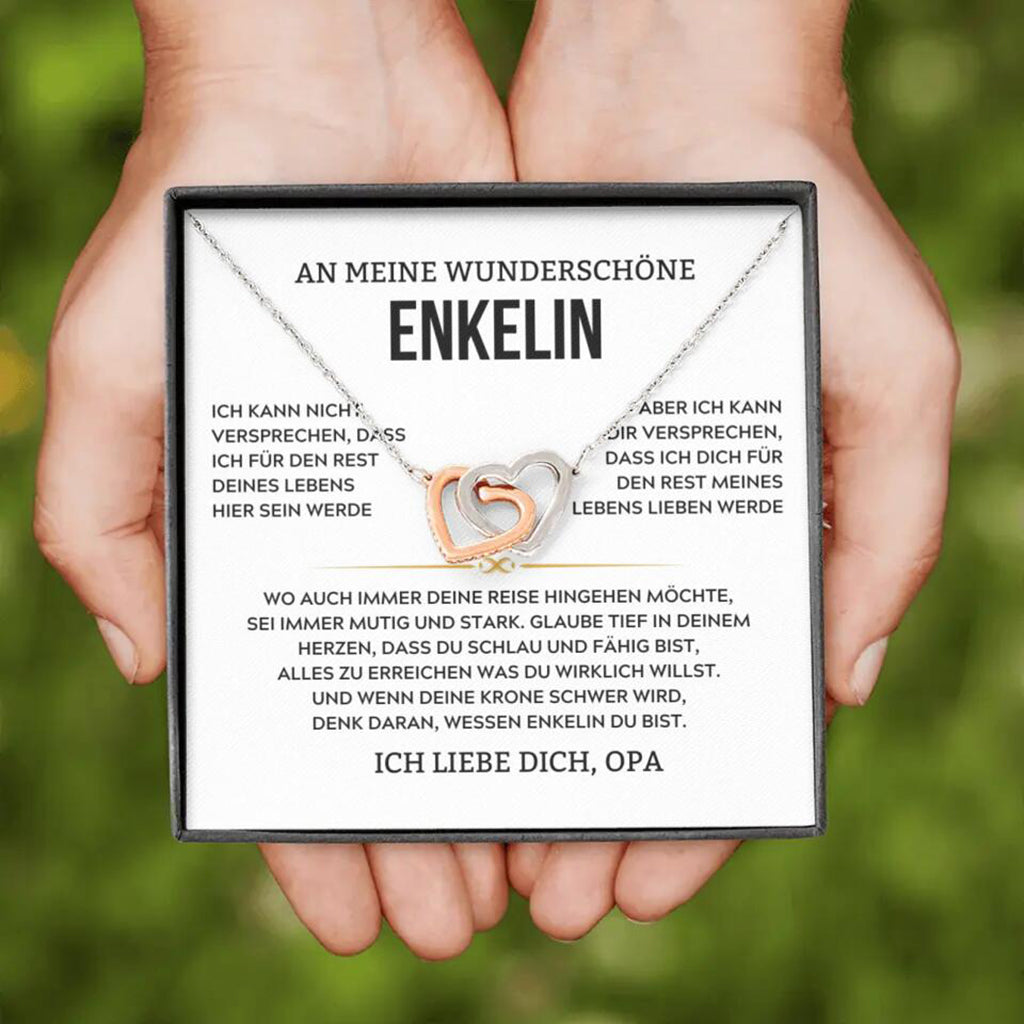 Halskette mit Versprechen-Karte an die Enkelin - Liebesketten