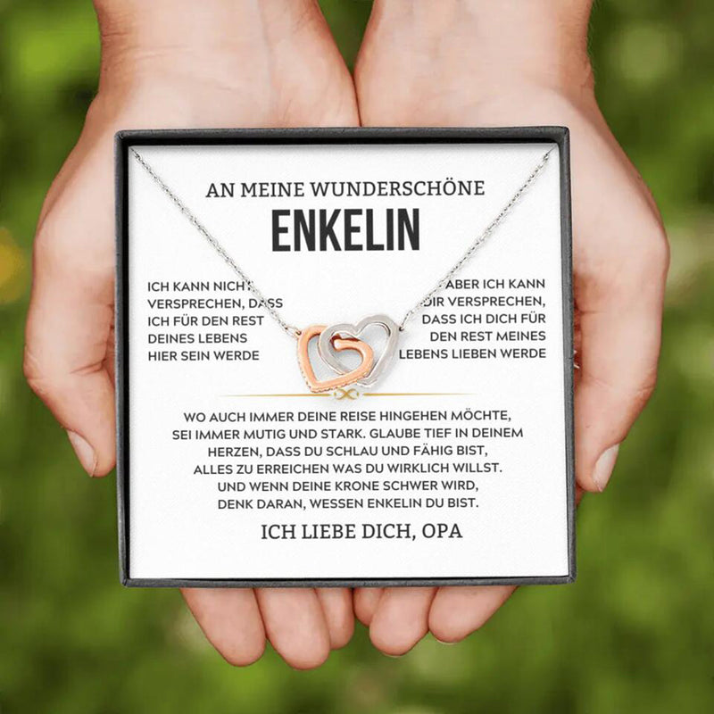 Halskette mit Versprechen-Karte an die Enkelin
