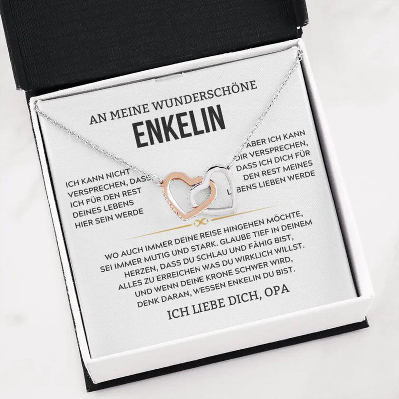 Halskette mit Versprechen-Karte an die Enkelin