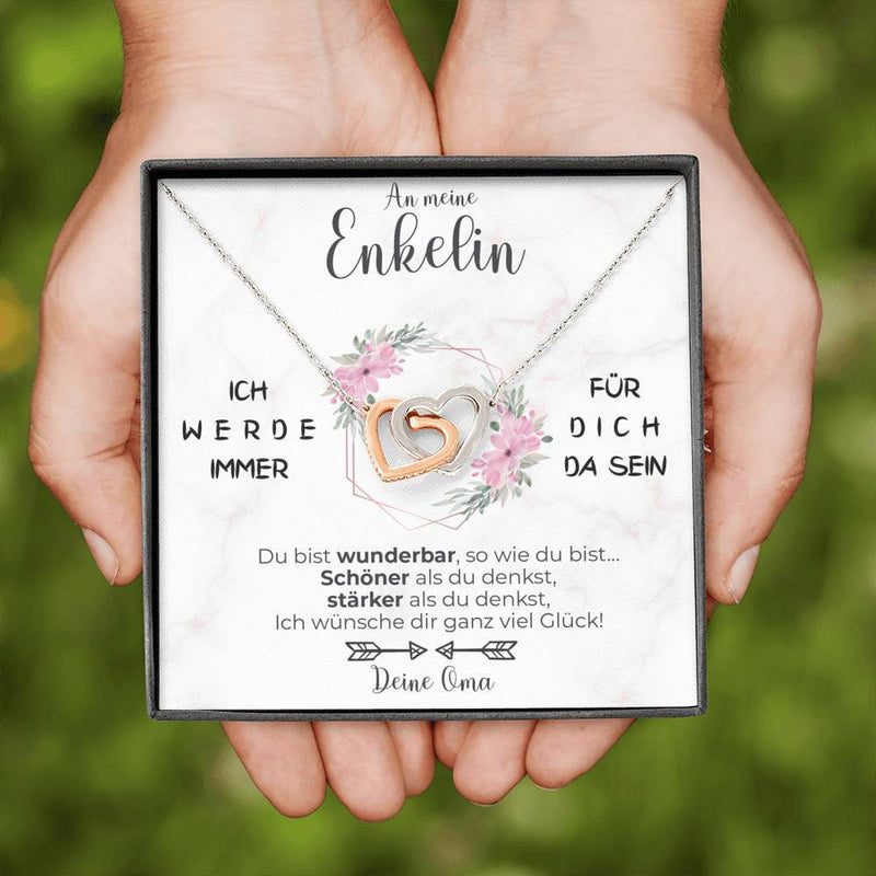 Halskette mit zwei Herzen für die Enkelin von Oma