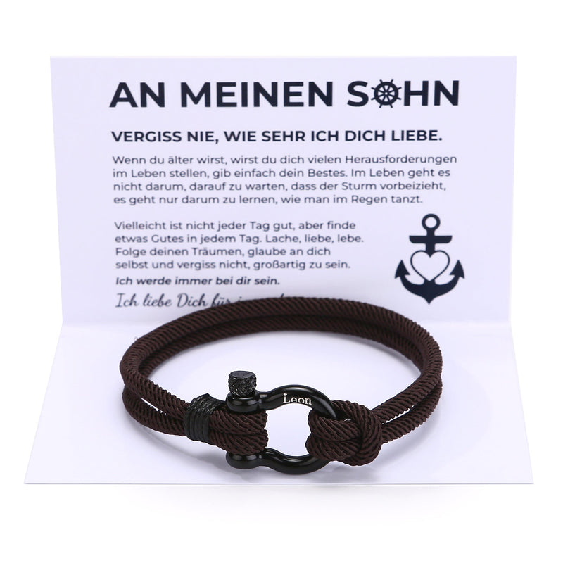 Handseil-Armband mit Gravur an meinen lieben Sohn