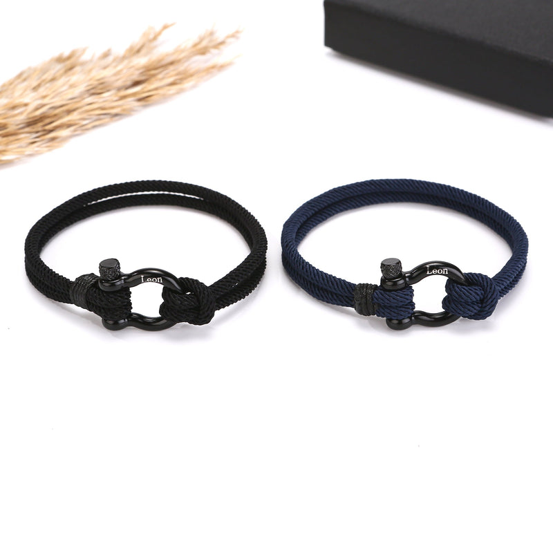 Handseil-Armband mit Gravur an meinen lieben Sohn
