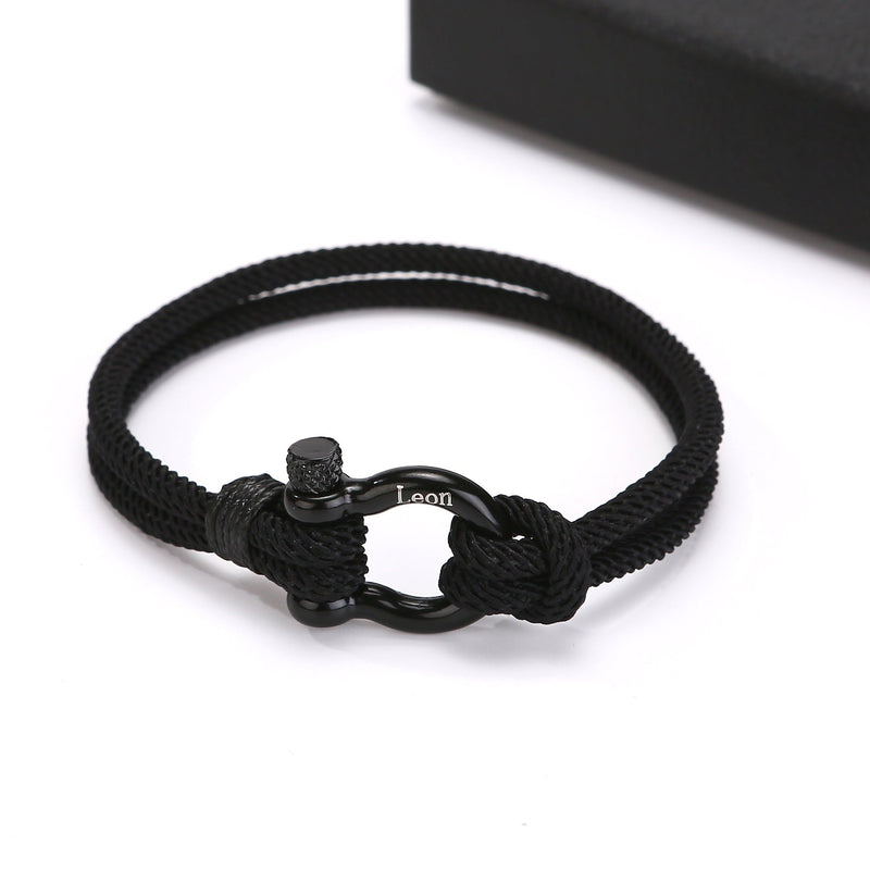 Handseil-Armband mit Gravur an meinen lieben Sohn