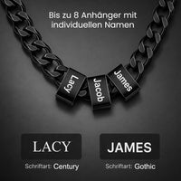 Herren-Halskette mit gravierten Namensbeads für ihn