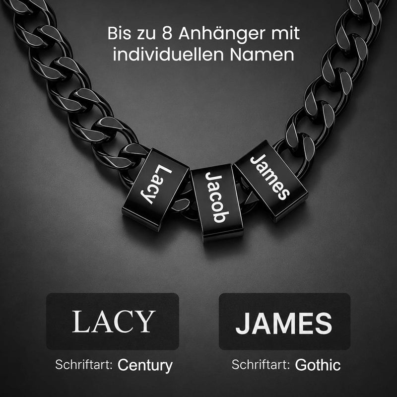 Herren-Halskette mit gravierten Namensbeads für ihn