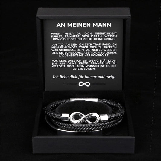Herren-Lederarmband mit Gravur an meinen Mann - Liebesketten