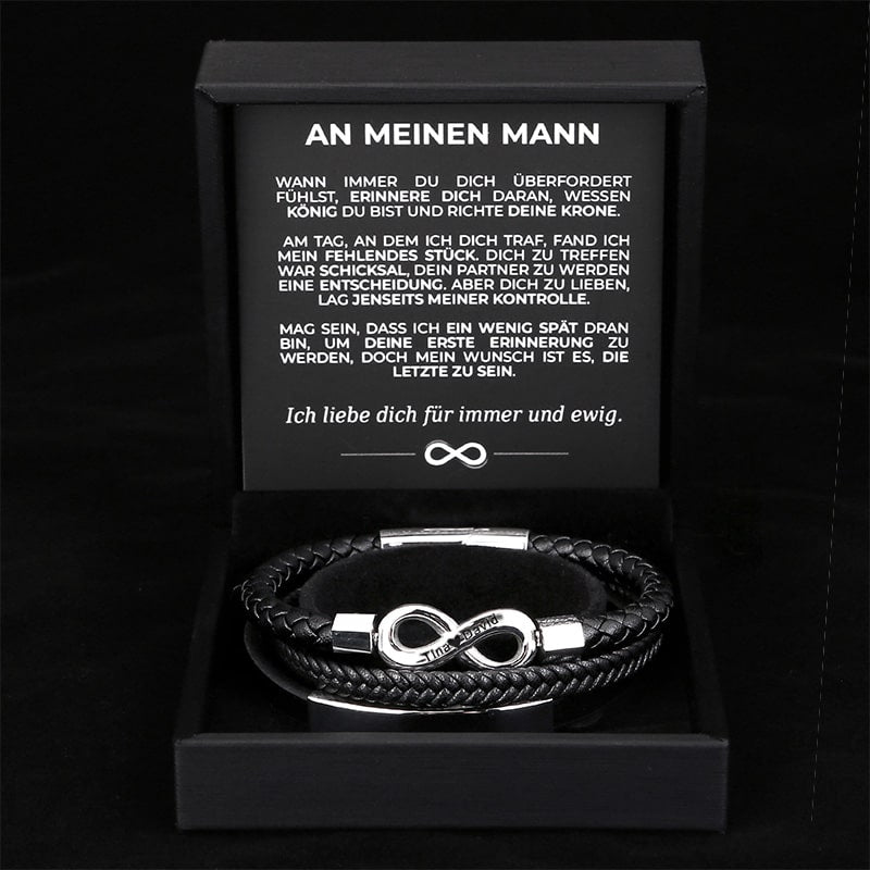 Herren-Lederarmband mit Gravur an meinen Mann